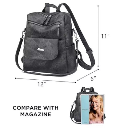 WYFJNX PU Leather Backpack Purse for Women – Fashion Multipurpose Shoulder Bag
