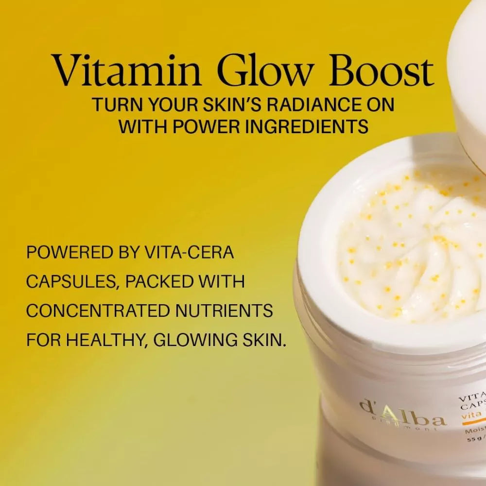d'Alba Vita Toning Capsule Cream – Brightening Face Cream with Vitamin C & White Truffle, 55g