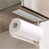 AMERTEER Self Adhesive Paper Towel Holder – No-Drill Wall & Under Cabinet Kitchen Roll Holder (White)