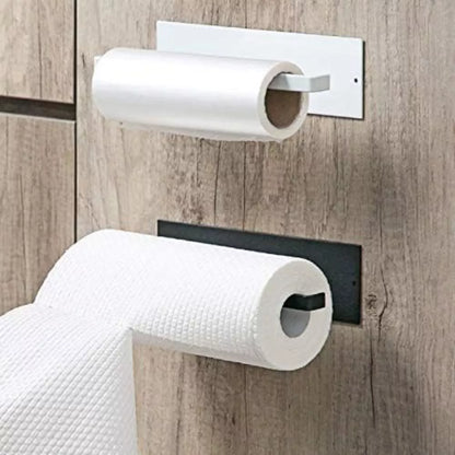 AMERTEER Self Adhesive Paper Towel Holder – No-Drill Wall & Under Cabinet Kitchen Roll Holder (White)