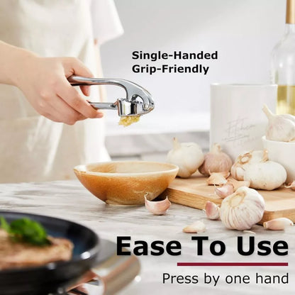 KITESSENSU Premium Garlic Press Set – Stainless Steel Garlic Mincer with Peeler & Cleaning Brush