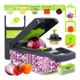 10-in-1 Vegetable Chopper & Mandoline Slicer – Multifunction Food Cutter with Container