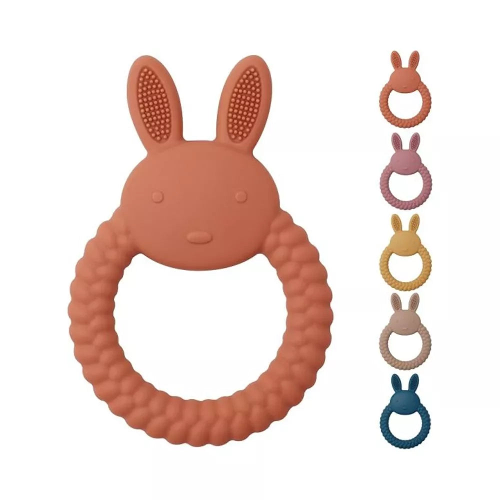 Silicone Baby Teething Toy – BPA Free Rabbit Teether for Babies 3–12 Months
