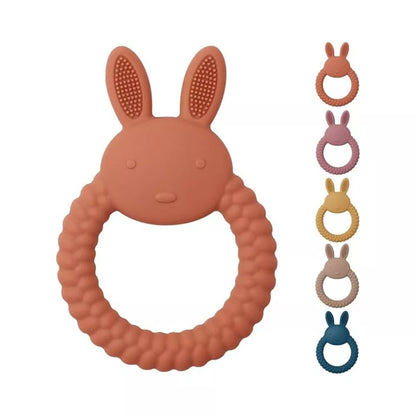 Silicone Baby Teething Toy – BPA Free Rabbit Teether for Babies 3–12 Months