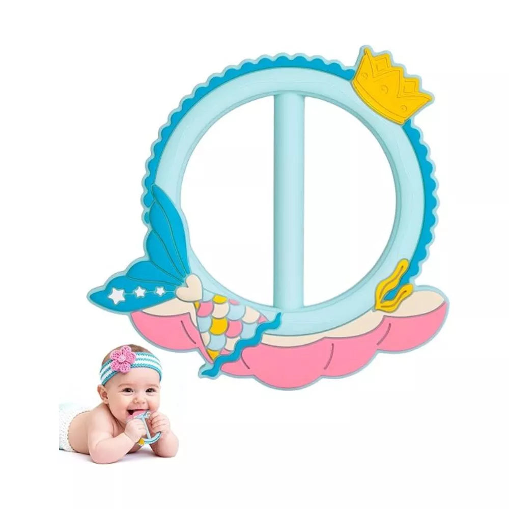 Mermaid Silicone Baby Teether – BPA Free Teething Toy for Babies 3+ Months