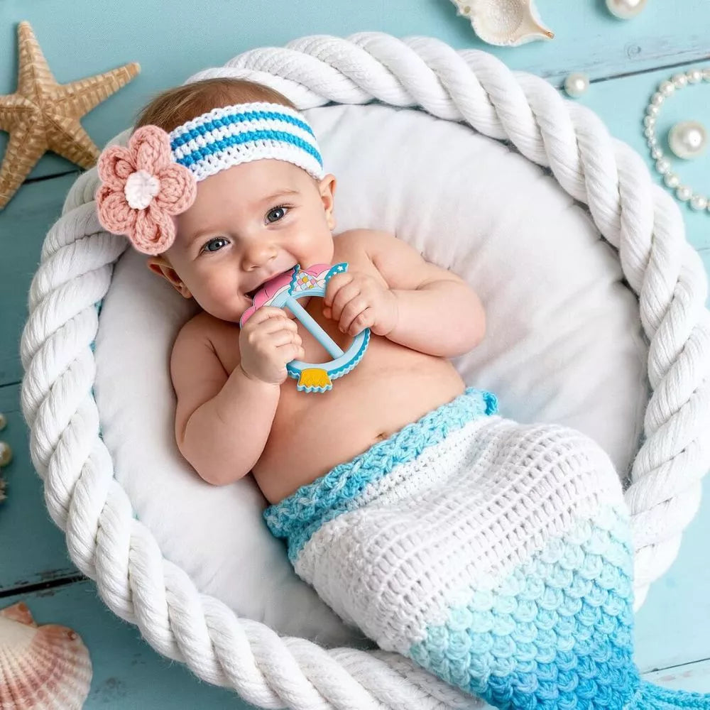 Mermaid Silicone Baby Teether – BPA Free Teething Toy for Babies 3+ Months