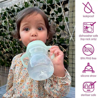 b.box Sippy Cup with Weighted Straw 8oz – Leakproof Baby Training Cup (Glow in the Dark)