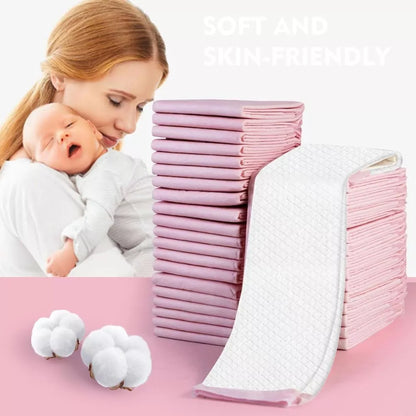 SKY-TOUCH Baby Disposable Changing Mats 100 Pack – Waterproof Leakproof Changing Pads 45×60cm (Pink)