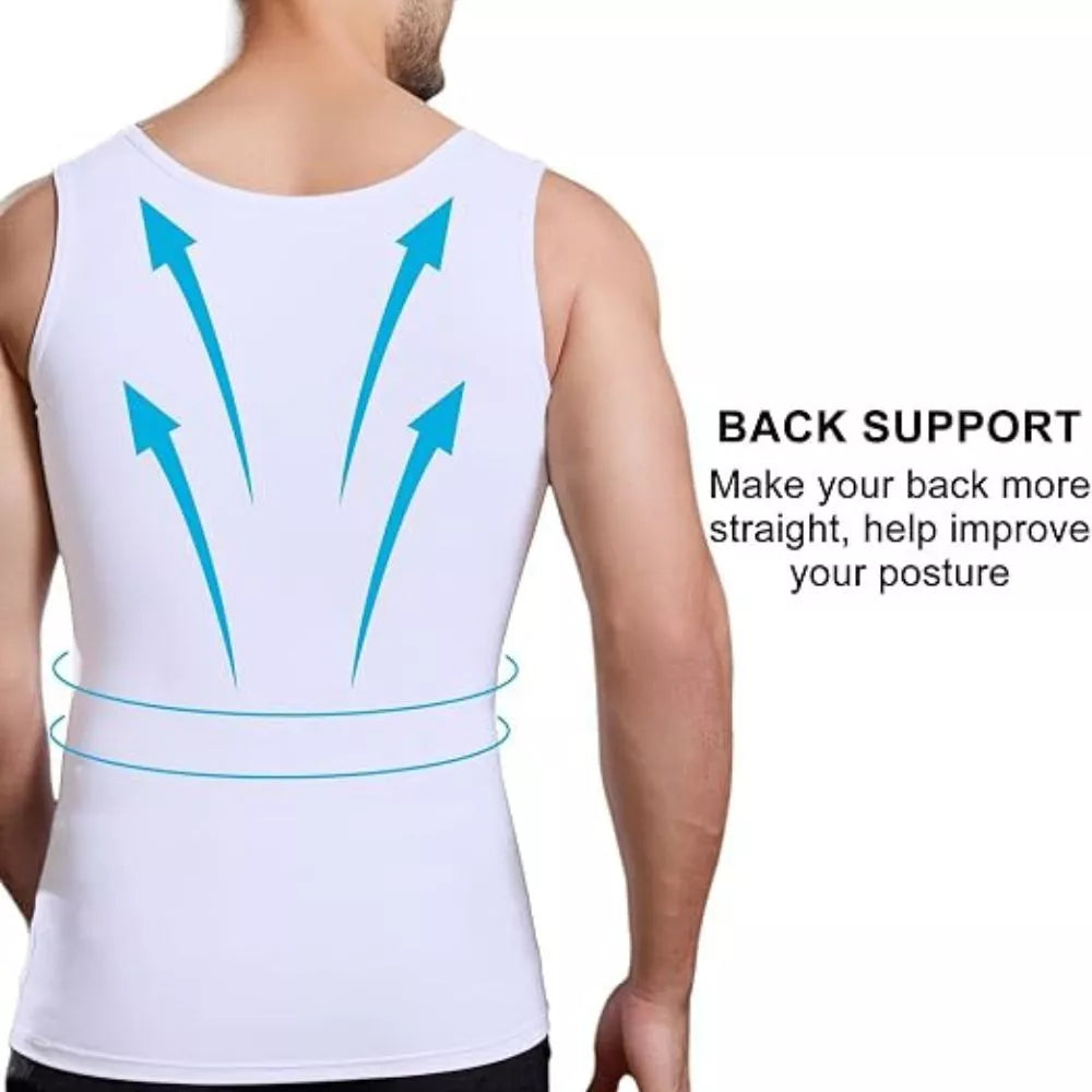 Lgtfy Men's Slimming Body Shaper Vest – Compression Tank Top for Chest & Tummy Control