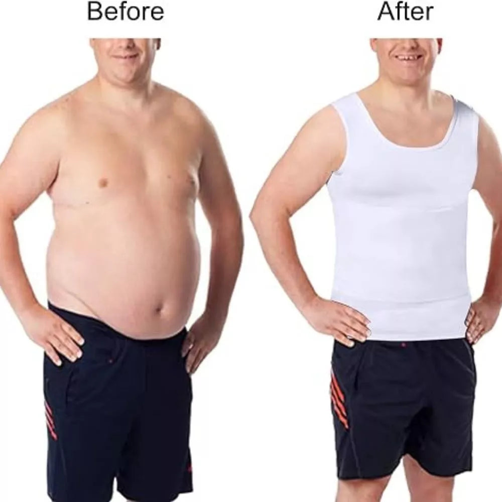 Lgtfy Men's Slimming Body Shaper Vest – Compression Tank Top for Chest & Tummy Control